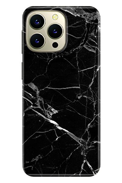 HİKİNG A43 - A48 Kılıf Telefon Kılıfı Baskılı Mermer Siyah