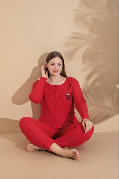 LİLA İÇ GİYİM WINTER WIDE STYLE MOTHER LONG SLEEVE PAJAMA SET