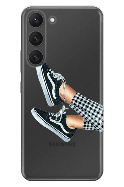 Cekuonline Samsung Galaxy S23 Compatible Case 0.4mm Silicone Patterned Sporty