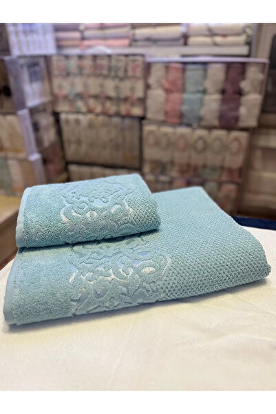 Esila Life Набір з 2 органічних бавовняних рушників для ванної кімнати Mint Yeşili - 50x90 і 90x150