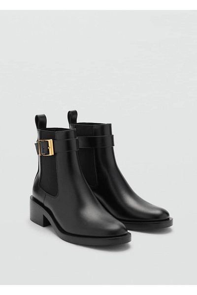 MANGO Woman Buckle ankle boots with elastic panels
