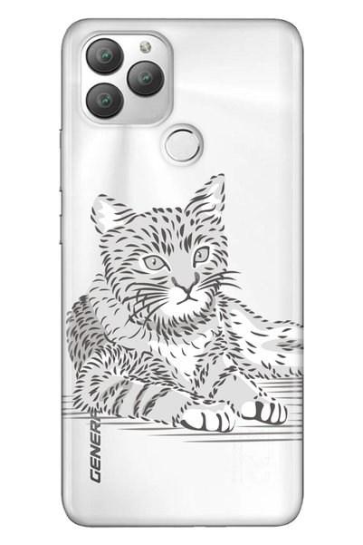 General Mobile Gm 22 Plus Compatible Case 0.4mm Laser Cut Silicone Stock: Tekir