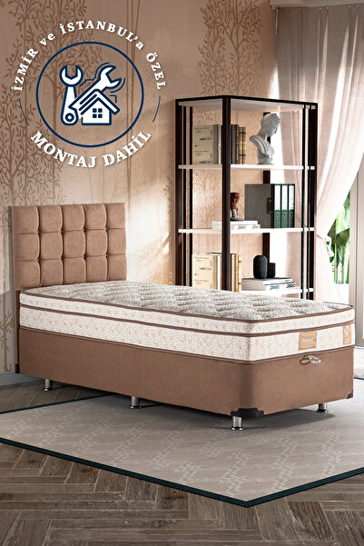 Niron Helen Yatak Seti 90x190 Tek Kişilik Yatak Baza Başlık Takımı - Orta Ser...