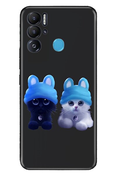 TECNO حافظة Pova Neo المتوافقة مع غطاء سيليكون منقوش بالأشعة فوق البنفسجية Sweet Kitten