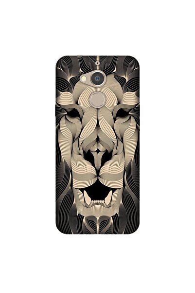 General Mobile Gm 8Uyumlu  Kılıf 0.4mm Lazer Kesim Silikon Kapak Altın Aslan ...