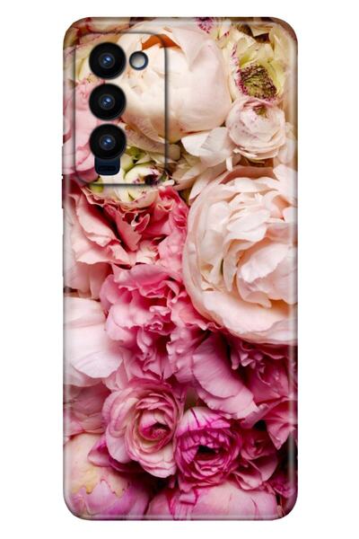 TECNO Camon 18 Kılıf Colored Resimli Silikon Kuru Çiçek