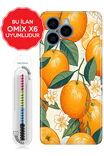 omix X3 X5 X6 X7 X300 X400 X500 X600 X700 Kılıf Temalı Telefon Kılıfı Portakal