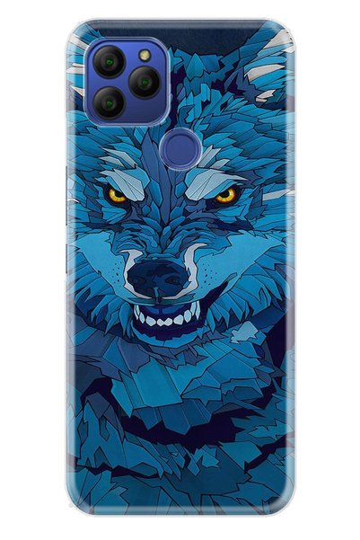 General Mobile Gm 21 Compatible Case 0.4mm Laser Cut Silicone Cover Blue Draw...