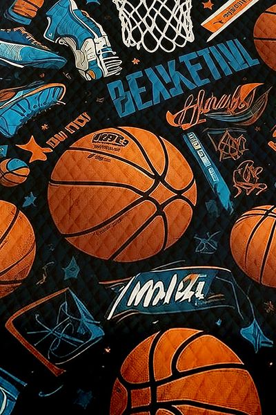 Else Dekor Basketball Balls Patterned Boys' Single Pique Set Quilted Bedspread