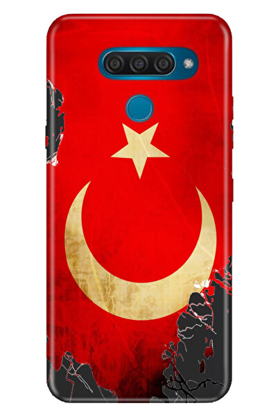 LG Q60 Uyumlu Kılıf Mia Serisi Desenli Esnek Silikon - Türk Bayrağı