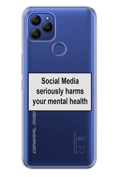 General Mobile Gm 21 Case 0.4mm Laser Cut Silicone Cover Social Media