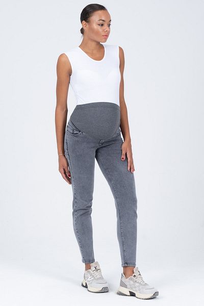 BUSA Pregnant Flexible Abdominal Banded Mom Fit Jeans Anthracite