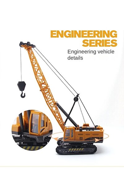 Shem İnşaat Araçları Oyuncak   Büyük Vİnç Dozer Kepçe Slindir Forklift Kar Küreyici 5 Li Set