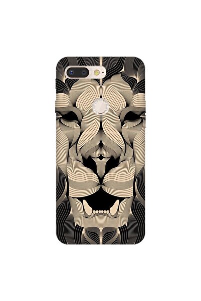 General Mobile Gm 9 Pro Uyumlu  Kılıf 0.4mm Lazer Kesim Silikon Kapak Altın Aslan Mandala