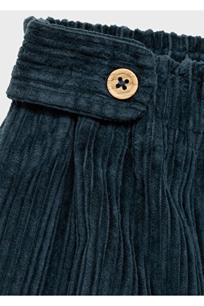 MANGO Kids Düğmeli Mikro Fitilli Kadife Şort