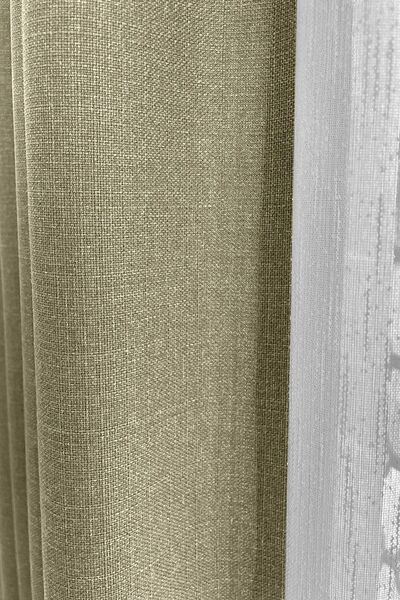 ervin Paris Keten Fon Perde Çağla Tek Kanat Pilesiz