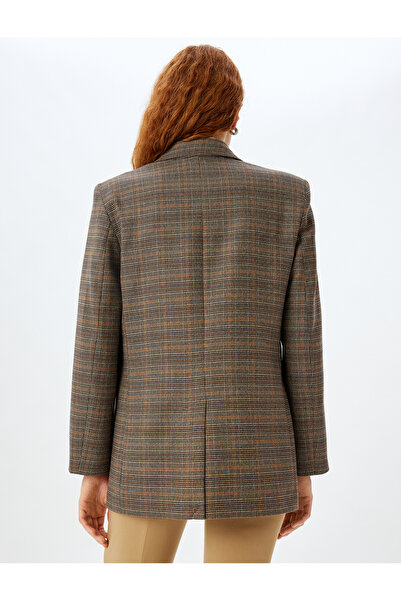 Koton Dvouřadá bunda saka - detail kapsy na knoflík a čepici