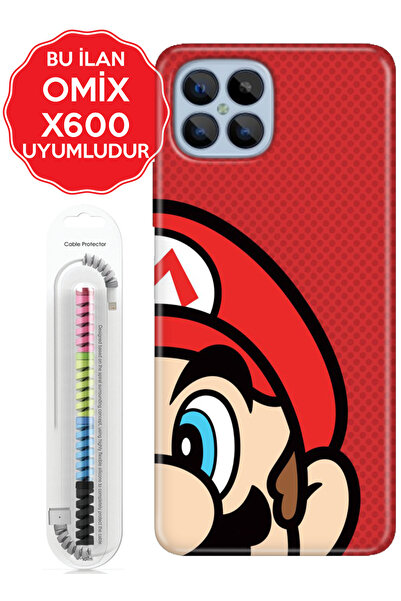 omix X3 X5 X6 X7 X300 X400 X500 X600 X700 Kılıf + SpiralKablo Mario