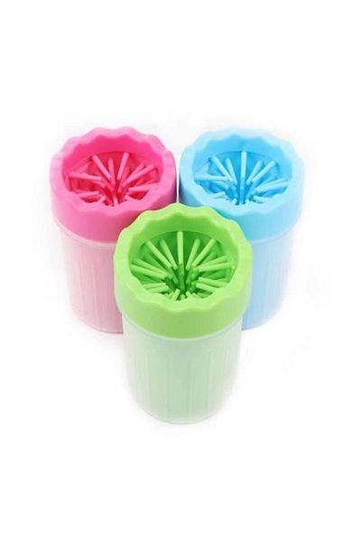 SAVA HOME COLLECTİON Sava Home Cat Dog Paw Foot Washing Cleaning Bucket with Silicone Gel Brush (Small)