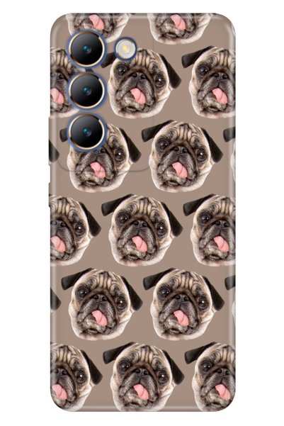 vivo V30 Lite Compatible Case Patterned Printed Silicone Pug Pug Dog