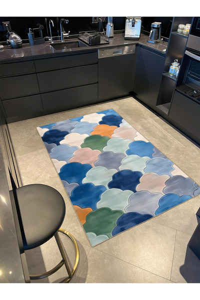 Rugs Modern Halı Paris Koleksiyonu Çok Renkli Pathcwork Puzzle Desenli Kreati...