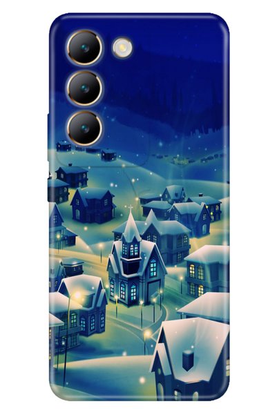 vivo V30 Lite Compatible Case Patterned Printed Silicone Cold Village