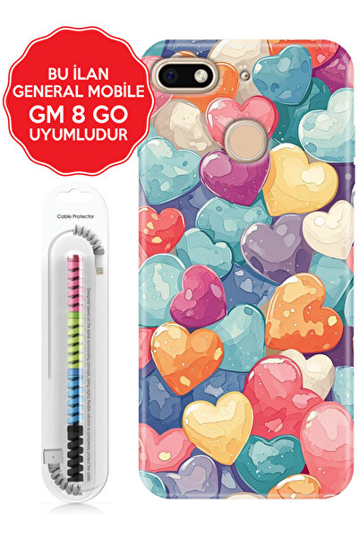 General Mobile Gm 5 8 9 10 20 21 22 22s 23 24 Era 30 50 Pro Plus Kılıf Heart Pattern