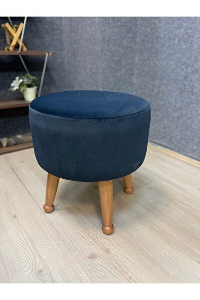 Asedia Miskin Naturel Antrasit Ahşap Ayak Uzatma Pufu Makyaj Koltuğu Tabure