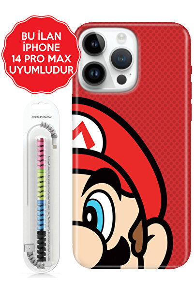 Cekuonline İphone 7 8 11 12 13 14 15 16 Pro Max Plus Kılıf Dekore Şekilli Mario