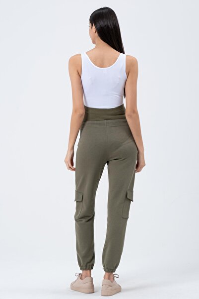 BUSA Pregnant Three Thread Cargo Sweatpants Khaki