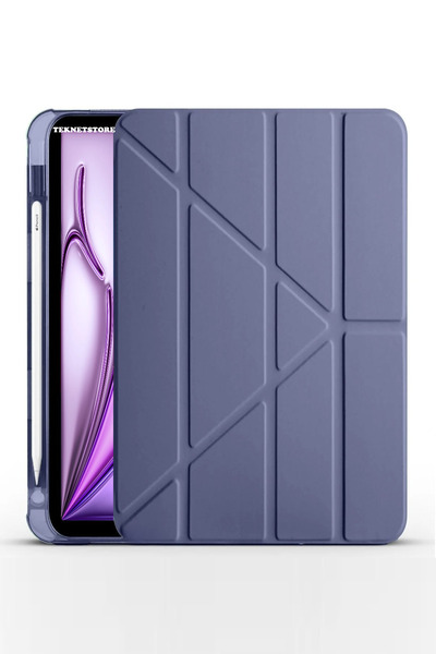 TEKNETSTORE İpad Air 11" M3(2025)/m2 (2024)/air 10.9"(2022/2020)uyumlu Kılıf Kalem Şarj Bölümü Uyku Modu Standlı