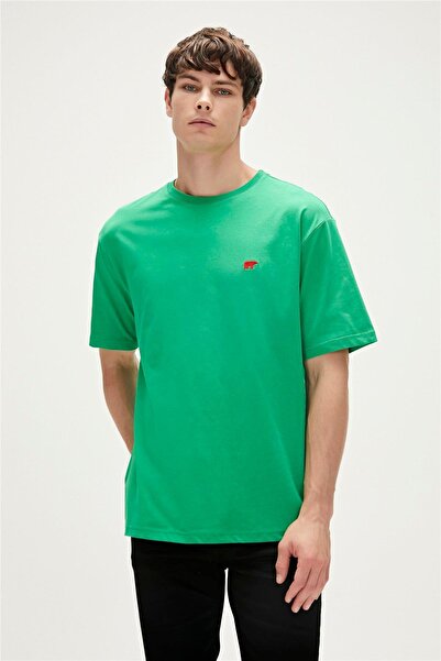 Bad Bear Birthday Oversize T-shirt Green Basic Men's T-Shirt