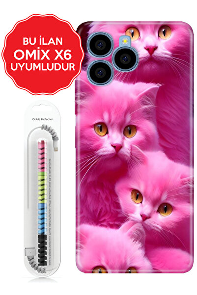omix X3 X5 X6 X7 X300 X400 X500 X600 X700 Kılıf Temalı Telefon Kılıfı Pembe K...