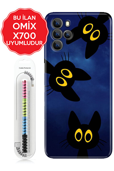 omix X3 X5 X6 X7 X300 X400 X500 X600 X700 Kılıf Kablo Korumalı Karanlık Kedileri