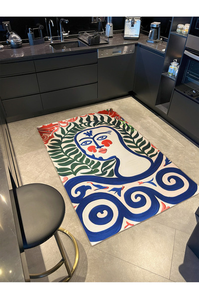 Rugs Modern Halı سجادة زخرفية عتيقة من مجموعة باريس بنقوش وجه وشكل الإنسان ال...