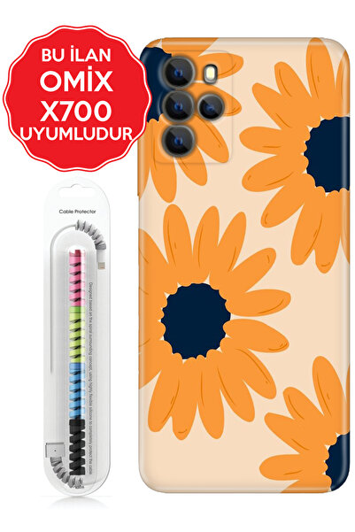 omix X3 X5 X6 X7 X300 X400 X500 X600 X700 Kılıf Kablo Korumalı Flower Draw