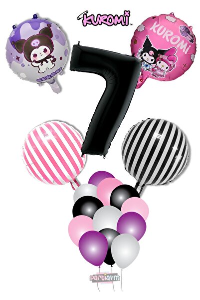 PARTİAVM مجموعة بالونات عيد الميلاد من كورومي بالون وردي بالون أسود وبالون أسود