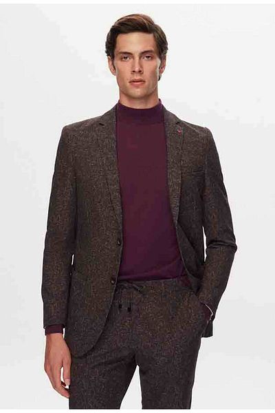 D'S Damat Ds Groom Slim Fit Brown Printed Magic Suit