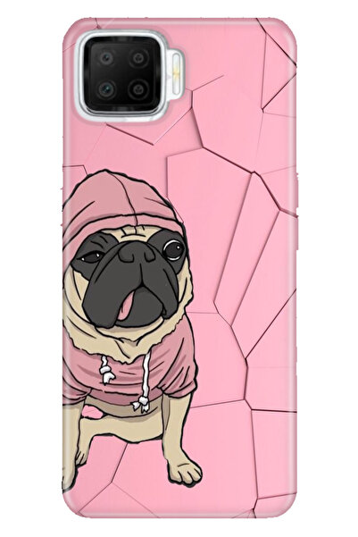 OPPO A73 Uyumlu Kılıf Silikon Desenli Tam Koruma Resimli Kapak Süslü Tarz Pug