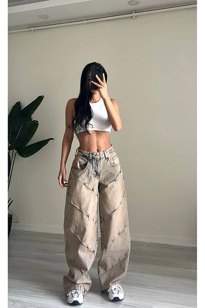 DENİKK TENDINȚA DESIGN SPECIAL BAGGY JEAN PALAZZO PANTALONI