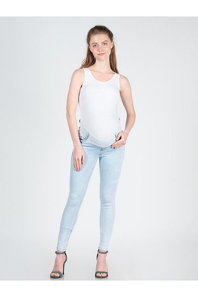 BUSA Blugi De Maternitate Skinny Ice Blue