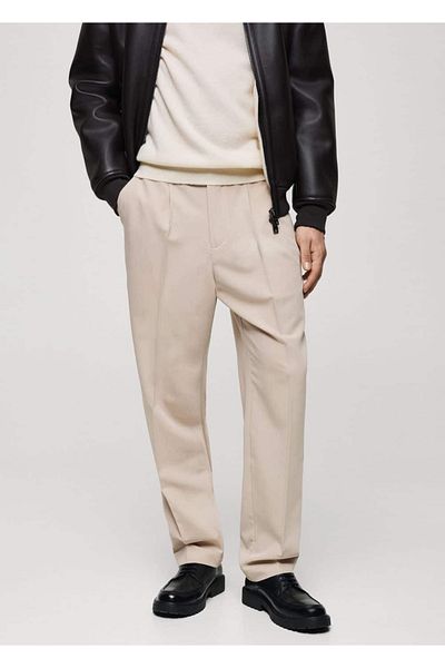 MANGO Man Regular Fit Flowy Pleated Pants