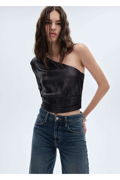 MANGO Woman Asymmetrical Sequin Blouse