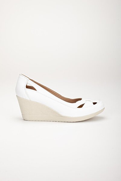 Dilimler Ayakkabı Wedge Sole Orthopedic White Women's Wedge Heeled Shoes