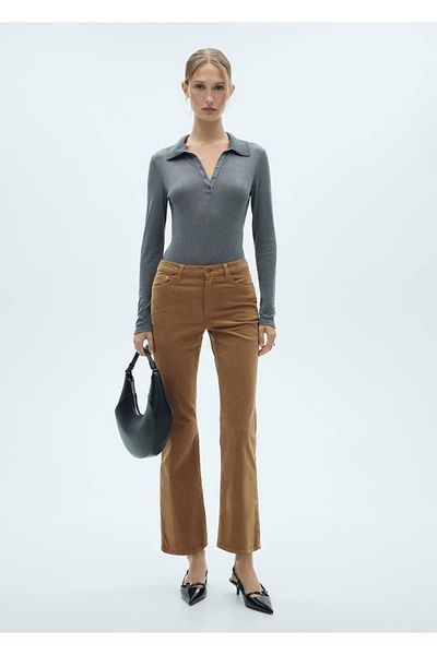 MANGO Woman Κοντό τζιν παντελόνι Sienna Flare