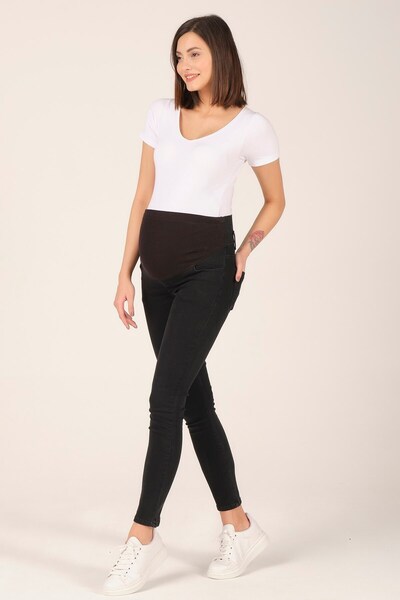 BUSA Black Skinny Maternity Jeans - Skinny Leg