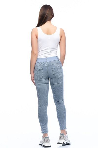 BUSA Jean de Maternitate cu dungi Skinny Blue