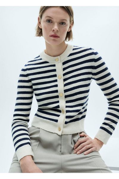 MANGO Woman Jewel Buttoned Knitwear Cardigan