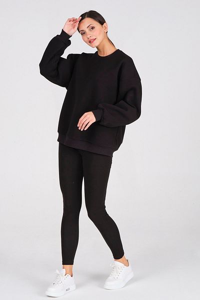 BUSA Îmbrăcăminte Basic Oversize Thermal Hanorac Negru