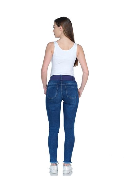 BUSA Blugi de Maternitate Cu ciucuri Skinny Leg Albastru